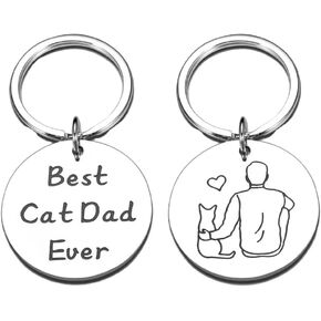 Cute Cat Themed Keychain for Women, Funny Cat Lover Gifts for Birthday, Mother's Day, Valentine's Day