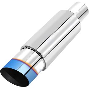 Universal Car Exhaust Mufflers Stainless Steel Exhaust Tips Muffler Tips 15" Length (Burnt, 2'' Inlet 3'' Outlet)