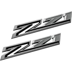 2pcs New Z71 Emblems Replacement for 2019-2021 Silverado 1500 2500 3500 Decal Badge 84632695 Nameplate OEM (Chrome Black)