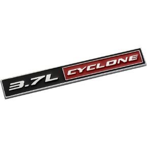 1pcs 3.7L Cyclone Emblem Replacement for 2011-2020 Mustang V6 3.7L Cyclone Badge (Chrome/Red)