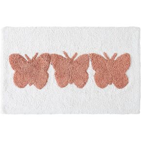 Jessica Simpson Cotton Bath Rug, Premium Overtufted Bathroom Rug, Machine Washable Decor, 20" x 32", Lorena - Pink/Yellow