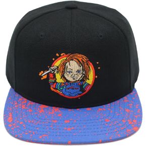 Chucky Baseball Cap, Adult Snapback Hat with Flat Brim, Black, One Size