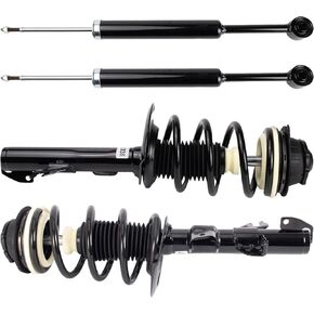 TRQ Front and Rear Complete Strut Assembly & Shock Absorber Kit Complete Strut & Coil Spring Assembly Compatible with 2014-2018 Jeep Cherokee