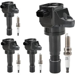 UF672 Ignition Coil & 97390 Double Iridium Spark Plug for 2012-2015 Honda Civic 1.8L L4, 2013-2015 Acura ILX 2.0L L4, 2016 Honda HR-V 1.8L L4 Replaces# 30520R1AA01 C1823
