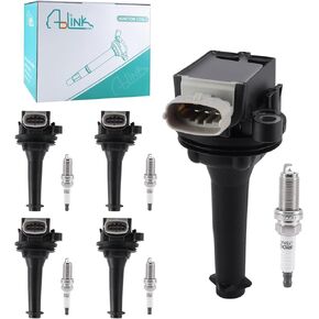 5PCS UF517 Ignition Coil Pack/AP5325 Spark Plugs 1.6L 2.0L 2.4L 2.5L For 2004-2016 Volvo C30 C70 S40 V50 V60 V70 XC60 XC70 Cross Country SKIC178 C1721 5C1778 GN10331 COP345 5018 4505