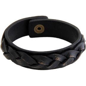 NOVICA Artisan Handmade Men's Distressed Leather Bracelet Unique Wristband No Stone Indonesia [8.25 in L x 0.8 in W] ' Java Journeys'