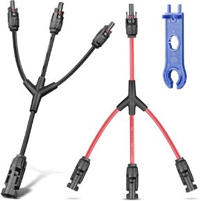 Solar Panel Connectors 3 to 1 Y Branch PV Connector Kit 1 Pair Solar Parallel Adapter 30A IP67 Waterproof Solar Panel Splitter Cable for RVs Roof (M/FFF, F/MMM) in Kuwait