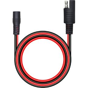 CERRXIAN 60cm 14AWG DC 5.5mm x 2.1mm Male to SAE 2 Pin Quick Disconnect Wire Harness Extension Cable for Portable Powers, Motorcycle Solar Panel Charger (M Black)