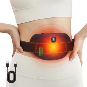 Cordless Heated Abdomen Brace, Heating Waist Brace Pad for Low Back Pain Relief, Back Wrap Brace, 2 Heat Levels, Waist Belt Wrap 3000mAh, Gifts for Family, Travel