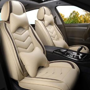 Car Seat Covers for Nissan Murano 2003-2024, Premium Nappa Leather Car Seat Cover, Stylish Sport Seat Covers， Automobile Seat Cover Sets.(Luxury 5 Seats/Beige)