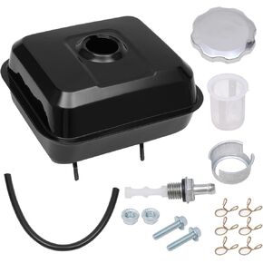 Gas Fuel Tank with Stainless Cap Compatible for Predator 173cc 212cc 196cc 224cc Coleman Powersports CT200U BT200X Massimo Baja Motosports MB200 MB165 Mini Bike Pit Bike Go Kart (Black)