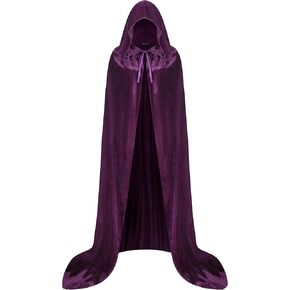 Men Women Velvet Cloak with Hood, Adult Velvet Cape with Hood, Renaissance Halloween Witch Cloak,Velvet Cape Men