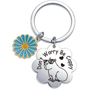 Capybara Inspirational Quote Gifts Capibara Lover Keychain Capybara Charm Jewelry