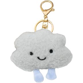 Funny Smiling Cloud Keyring Cute Smiling Face Cloud Soft Plush Car Keychain Bag Jewelry for Women