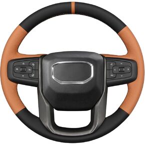 MEWANT Car Steering Wheel Cover for GMC Sierra 1500 / Sierra 1500 Limited/Sierra 2500 / Sierra 3500/ Yukon (XL) Hand-Stitched Steering Wrap