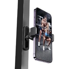 APPS2Car [2 Pack] Gym Magnetic Phone Holder, 360 Adjustable, Compatible with 4.7-6.5" Smartphones, Alloy Base and Joint, Black