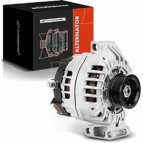 A-Premium Alternator Compatible with Hummer H3 2006 L4 3.5L, 130A 12V 6-Groove Pulley Clockwise, Replace# 15104219A, 15826975