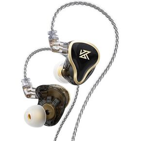 Linsoul KZ ZAS 7BA+1DD in-Ear Monitor, HiFi Bass Earbuds, Gaming Earbuds, Hybrid IEM Earphones with Recessed Detachable Cable for Audiophile Musician(Without mic, Silver)