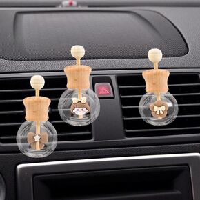 3PCS 8ml Empty Car Air Freshener Vent Clip - Clear Glass Essential Oil Diffuser Vials Auto Perfume Diffuser Bottle - Fragrance Ornament Decor Refillable Aromatherapy Diffuser Bottle (Bear/Claw)