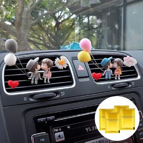 8 Piece Cute Car Air Fresheners Vent Clip,Car Air Conditioner Outlet Clips,Lovely Couple Car Accessories Girl Boy Perfume Clip,Car Air Vent Decorations with 4 Packets Fragrance Tablets in Saudi Arabia