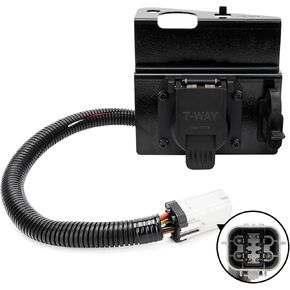 YC3Z-13A576-CA 4 & 7 Pin Trailer Tow Wiring Harness Plug Compatible with 1999-2001 Ford F250 F350 Super Duty Truck 4-Way Flat 7-Way Blade Trailer Wiring Adapter Replaces# ‎YC3Z-13A576-CA