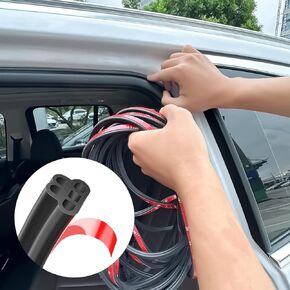 52.5Ft Car Door Seal Strip Double Layer Universal Self Adhesive Auto Door Seal Strip Soundproofing Weather Stripping for Car Door Tailgate