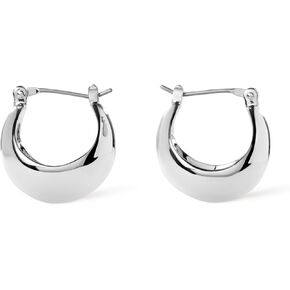 Ana Luisa Chunky Silver Hoop Earrings - Abby - Versatile Silver Rhodium Plated Hoops - Hypoallergenic, Water-Resistant, Tarnish-Free - Stylish Hoop Earrings - Valentine's Day Gifts for Her
