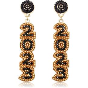 New Year’s Eve Earrings Rhinestone Beaded NYE Earrings for Women Delicate Holiday Earrings Festive Party Accessory Jewelry Gifts