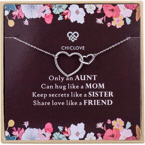 Aunt and Niece Necklace, 925 Sterling Silver, Best Aunt Gifts, Gifts for Aunts, Best Aunt Ever Gift Jewelry, Pendant Necklaces for Aunt, Mother's Day