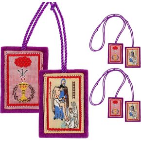 Small Purple Scapular Marie Julie Jahenny of Benediction and Protection Catholic Necklace Escapulario Morado