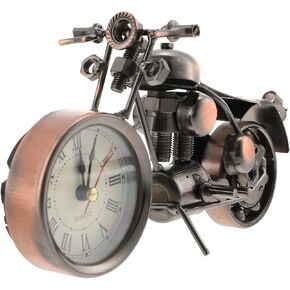 DECHOUS Motorcycle Desk Clock, Metal Retro Table Clock Alarm Clock Decorative Bicycle Model Clock Desk Shelf Clock Decor Desktop Alarm Clock for Home Decor