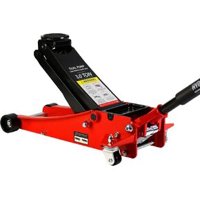 3 Ton Hydraulic Floor Jack Dual Pump Quickly Lifting Low Profile Service Jack 6000 Lbs Capacity Lifting Range 3.3"-19.7" Black+red