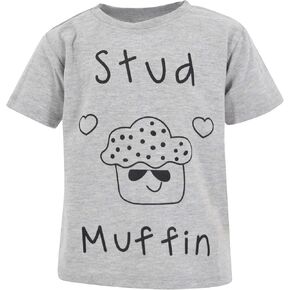 Unique Baby Boys Stud Muffin Valentine's Day Shirt (8) Gray in Kuwait