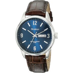 Armitron Men's Day/Date Function Croco-Grain Leather Strap Watch, 20/5048