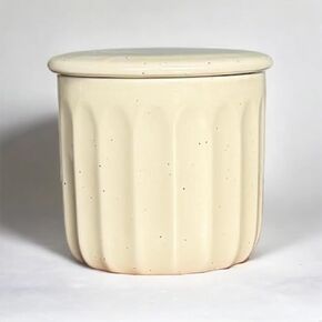 Fluted French Butter Keeper with Water Line, French Butter Crock, French Butter Dish with lid for Countertop, French Butter Container Bell with Water Line