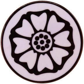 White Lotus Flower Cult Cartoon TV 1.2" Enamel Pin Badge