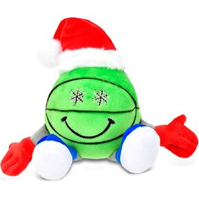 iscream + Corey Paige Designs Holiday Hoops Plush 8" Ballin' Basketball Embroidered Accent Pillow Buddy