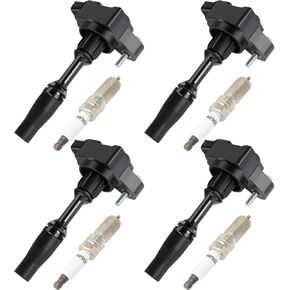 SCITOO 4 ignition coils with 4 iridium Spark Plugs for Chevrolet Camaro 2016-2018 Colorado 2015-2018 Impala 2014-2019 Malibu 2013-2018 2.0L 2.5L UF680 C1827