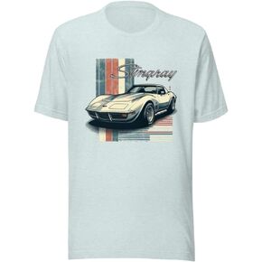 Silver Stingray C3 Sports Car Retro Americana t-Shirt for Chevy Classic Car Enthusiasts