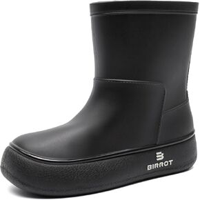 YUHITYGZGS Rain Boots for Women, Lightweight Waterproof Rubber Boots, Anti-Slip Chelsea Womens Rain Boots, Stylish Mid Heel Ankle Garden Booties with Comfy Insoles for Outdoor