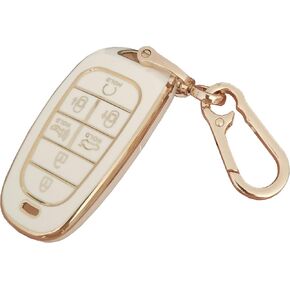BINOWEN for Hyundai Key Fob Case Cover, TPU Key Fob Shell Protector Case Keyless Remote Smart Key Holder Fits for Hyundai Sonata Santa fe Tucson (Black)