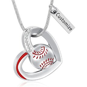 Cremation Jewelry Baseball/Tennis Racket/Volleyball/Golf/Basketball/Football/Soccer Necklace Sport Necklace With Mini Keepsake Urn Memorial Ash Jewelry