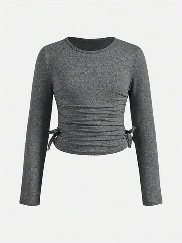 Floerns Girl's Two Piece Outfit Bowknot Knit Tee Shirt with Flare Leg Pants Set in Kuwait