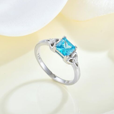 Celtic Knot Rings 925 Sterling Silver 6mm Princess Cut Birthstone Engagement Rings for Women in Kuwait
