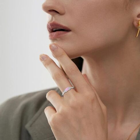 Celtic Knot Rings 925 Sterling Silver 6mm Princess Cut Birthstone Engagement Rings for Women in Kuwait