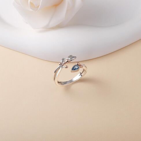 Birth Flower Rings for Women 925 Sterling Silver Flower Month Ring Flower Birthstone Ring BirthFlower Jewelry Birth Flower Gifts Open Adjustable in Kuwait