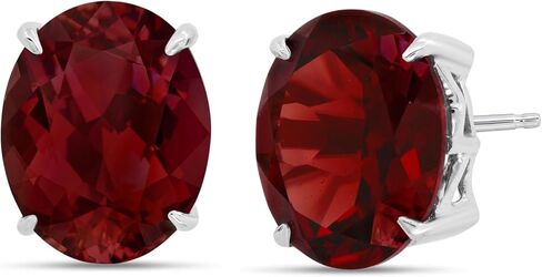 2.5CT Oval Cut Birthstone Earrings for Women Gemstone Stud in 925 Sterling Silver – 10 x 8mm Hypoallergenic – Push Back Stone Studs Set Earings by Nicole Miller Fine Jewelry in Saudi Arabia