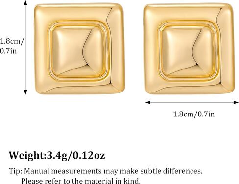 Gold Square Stud Earrings for Women Polished Spiral Stud Earrings for Women Birthday Jewelry in Saudi Arabia