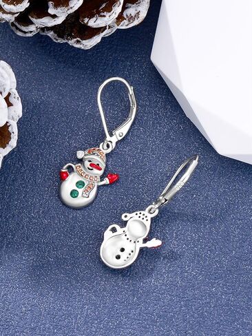 925 Sterling Silver Christmas Earrings for Women Christmas Tree/Snowman/Snowflake/Penguin/Christmas Reindeer Dangle Earrings Winter Holiday Xmas Jewelry Birthday in Saudi Arabia