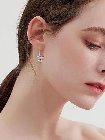 925 Sterling Silver Christmas Earrings for Women Christmas Tree/Snowman/Snowflake/Penguin/Christmas Reindeer Dangle Earrings Winter Holiday Xmas Jewelry Birthday in Saudi Arabia